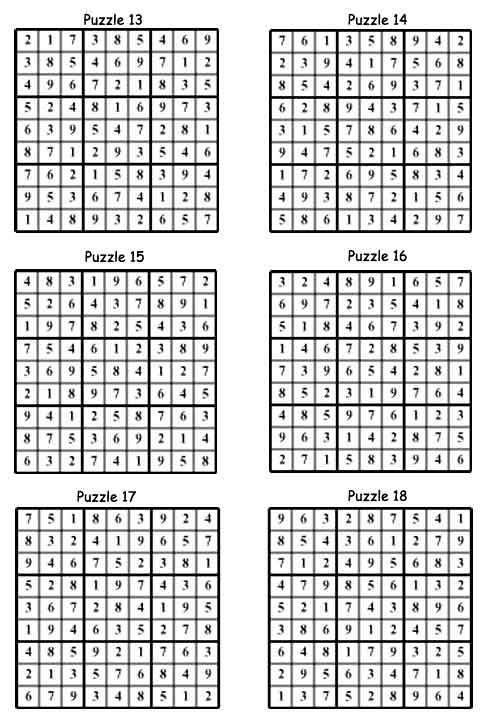 Sushi Sudoku Solutions
